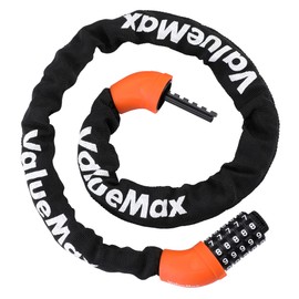 ValueMax Chain Lock Bike Lock Bicycle Lock Bicycle Key Dial Lock 5-Digit Dial Type 6mm Zinc Alloy Reinforced Password Free Setting Anti-Theft Approximately 39.4 inches (100 cm)