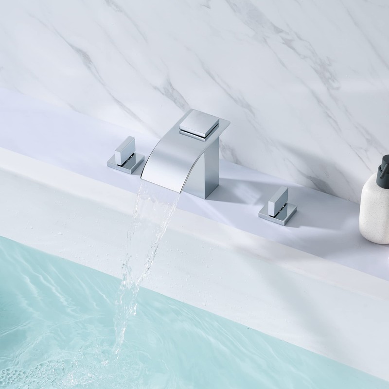 SUMERAIN 3 Hole Deck Mount Roman Tub Faucet Waterfall Bath