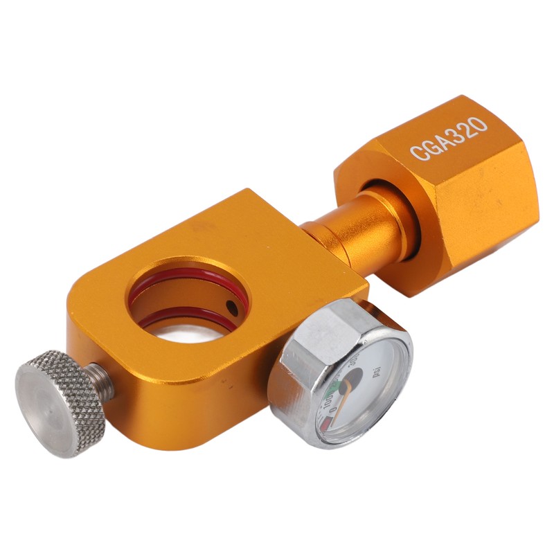 CGA320 CO2 Refilling Adapter with Pressure Gauge Soda Refill Quick