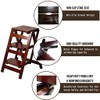 Bidesen 3 Step Stool Wooden Folding Ladder Chair Thickened Library