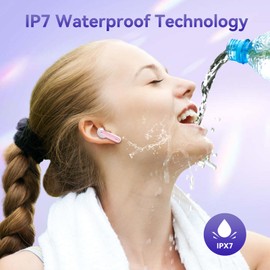 Bluetooth headphones, 50 hours playtime wireless Bluetooth headphones, with built-in noise-canceling microphone and charging case, Bluetooth in-ear headphones with stereo sound, for iOS and Android