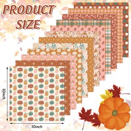 Whaline - 12 paquetes de tela de algodón de otoño bohemio de 10 x 10 pulgadas, telas de costura bohemias para manualidades, manualidades hechas a mano, decoración del hogar
