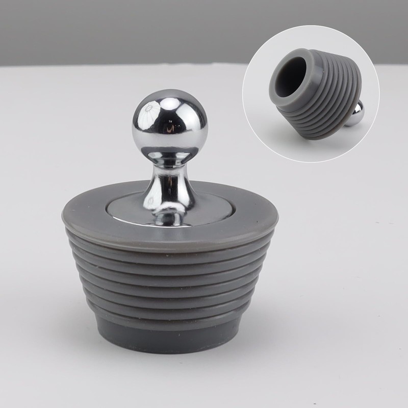 LERANXIN Sink Plug, Spiral Shape Rubber Stopper with Zinc Alloy