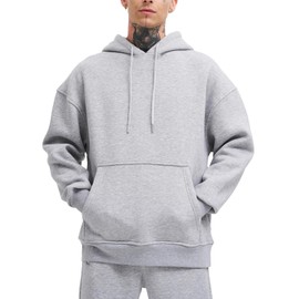 Zukela Light Gray Sweat Suits For Men 2 Piece Athletic Jogging Men's Tracksuit Fleece Line Long Sleeve Hoodies and SweatPants Track Suits Set Outfits L