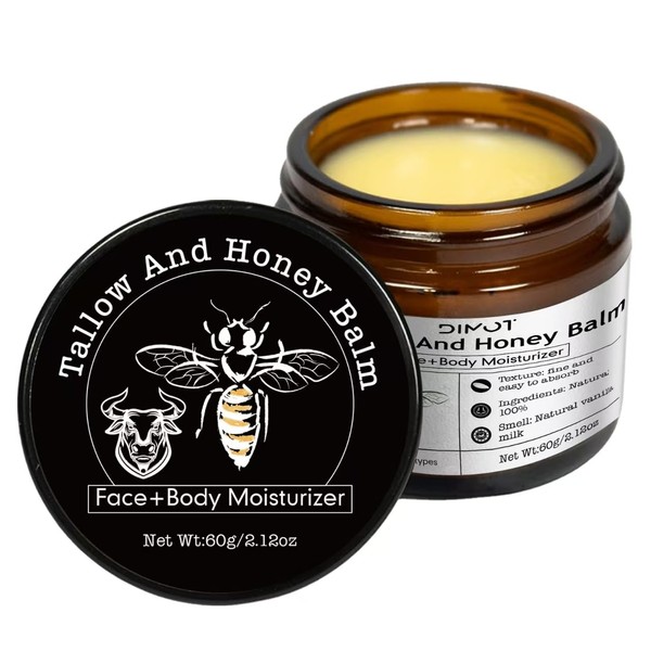 Beef Tallow for Face Skin, Tallow and Honey Balm for