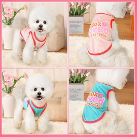 AXIIJGL 4 Pack Dog Shirts for Small Dogs Lightweight Shirt Sleeveless Tshirt Small Dog Clothes Stretchy Puppy Cat Pet Clothes for Small Breeds Like Chihuahuas Yorkies