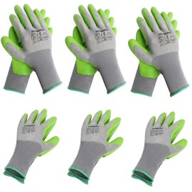 WORKPRO 6 Pairs Garden Gloves Work Glove Eco Latex Palm Coated Working Gloves