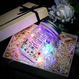 RimCereal Christian Gift for Women Mason Jar Light Friend Bible Gift Friendship Birthday Gift for Women Friend Lighted Mason Jar Gift with 2 Pcs LED Home Decoration for Bestie BFF Friend(Bible)