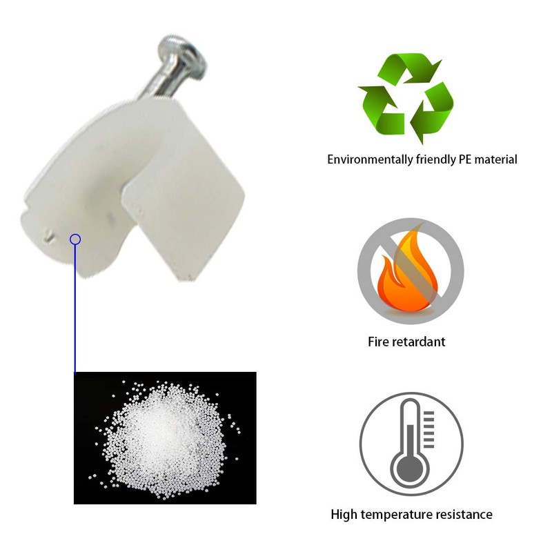 200PCS Round Cable Wire Clips Cable Management Cord Tie (8mm)