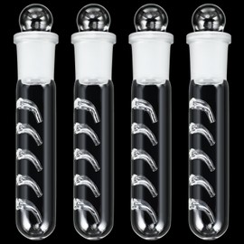 Qualirey 4 Pack Planaria Catch Trap for Aquarium Snail Leech Clear Glass Planaria Trap for Dwarf Shrimp Red Cherry Shrimp Tank(5 Holes)
