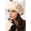 Kamea Women's Smooth Beret Gorycja, Beige,One Size