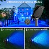 CREPOW Blue Solar Spot Lights Outdoor,2 Pack Solar Landscape Spotlights