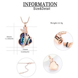 AIWENXI Butterfly Urn Necklaces Heart Cremation Jewelry for Ashes Stainless Steel Keepsakes Memorial Lover Ashes Holder Urns Necklaces Pendant Jewelry