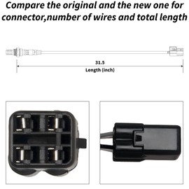 DOSKJOK 21176-0824 Oxygen Sensor Compatible with Z650 ER650 2017-2019 NINJA400 EX400 2018-2020 NINJA650 EX650 J-K 2017-2019 NMAX155 835mm