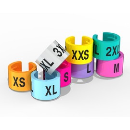 discount sizing Colored Hanger Sizer Garment Markers (Sizes: XXS-3XL) Color Coded Size Clips - 50 Pieces/Size - 400 Pieces Total