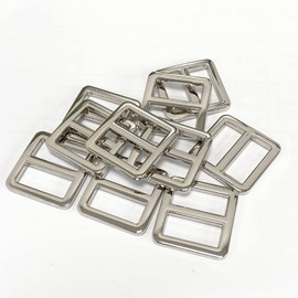 aoozleny 10pcs Zinc Alloy Slider Tri-Glide Buckle Triglide Adjustable Buckle for Strap Keeper Leathercraft Bag DIY Accessory (19mm, Silver)