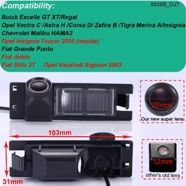 Dynavsal Neues Objektiv 170° Super Weitwinkel HD Farbe wasserdichte HD Rückansicht Kamera, Nachtsicht Auto Rückfahrkamera für Buick New Lacrosse/Opel Astra H/Opel Zafira B/Corsa D/Vectra C/Insignia