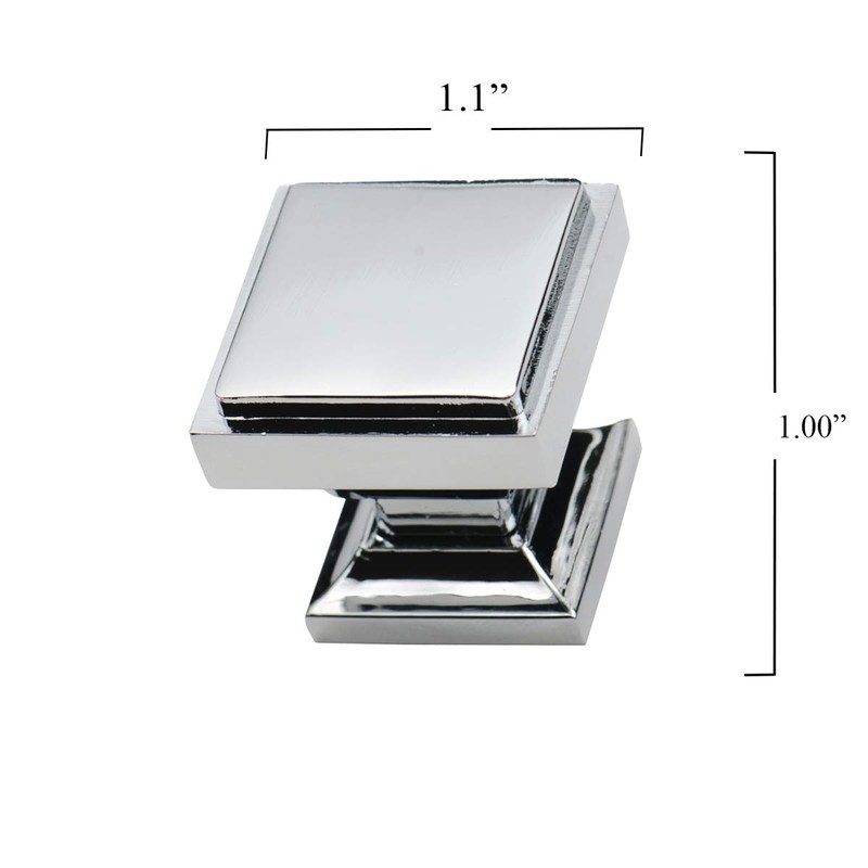 Southern Hills Polished Chrome Square Cabinet Knobs - Pack of
