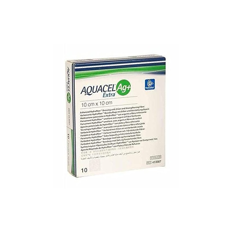 Aquacel AG+ Extra Silver Hydrofiber Wound Dressings 10cm x 10cm