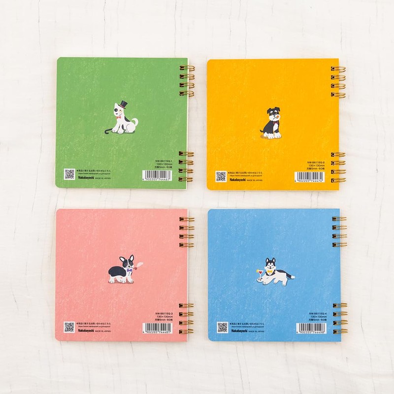 Nakabayashi Swing Logical W Ring Notebook, GentleDogs, B6 Square/Graph 0.2