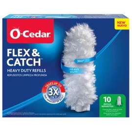 O-Cedar Flex & Catch Heavy Duty Dusting Refills (10 Count) | Disposable Duster Refill | Traps 3X More Dust Than Traditional Feather Duster