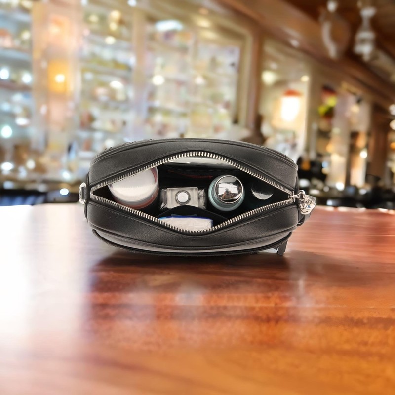 Lola Mae - Bolso bandolera acolchado, diseño moderno, 1a3-negro-plata Hardware
