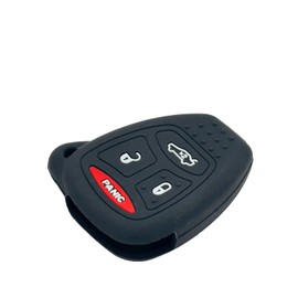 LemSa 2Pcs Silicone Keyless Entry Remote Car Smart Key Fob Cover Case for Chrysler 200 300 PT Cruiser Dodge Charger Magnum Durango Jeep Grand Cherokee Commander Liberty, Black Purple