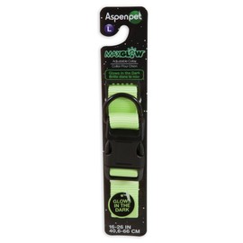 Petmate Glow-in Dark Adjustable Collar, 1" x 16-26", Light Green