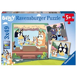 Ravensburger Bluey Toys - 3X 49 Piece Jigsaw Puzzles for Kids Age 5 Years Up