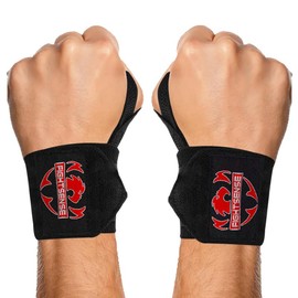 FIGHTSENSE 18” Premium Wrist Wraps for Weightlifting – Heavy Duty Thumb Loop Straps for Powerlifting, Strength Training, Bodybuilding, & Wrist Support - Color: White