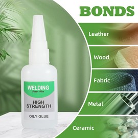 Jue-Fish Welding High-Strength Oily Glue - Ceramic Glue for Porcelain and Pottery Repair, Waterproof, No Smell, Temperature Resistant, for Shoes, Metal, Plastic, Wood, Leather, Glass, DIY, 2 Pack