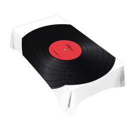 TKS MITLAN Vinyl Record Tablecloth 60x84 Inch Rectangular Music Disk Modern Classic Oblong Table Cloth Kitchen Table Decorations for Home Dinner Party