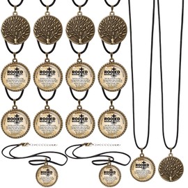 Equsion 25 Pcs Christian Gifts for Men Bible Verse Necklace Bulk Pendant with Chain Religious Church Prayer Pastor Gift for Father's Day Men