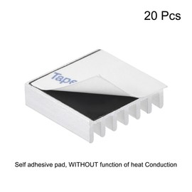 uxcell 14x14x4mm Silver Tone Self Adhesive Aluminum Heatsink Electronics Cooler for IC, MOS 20 Pcs