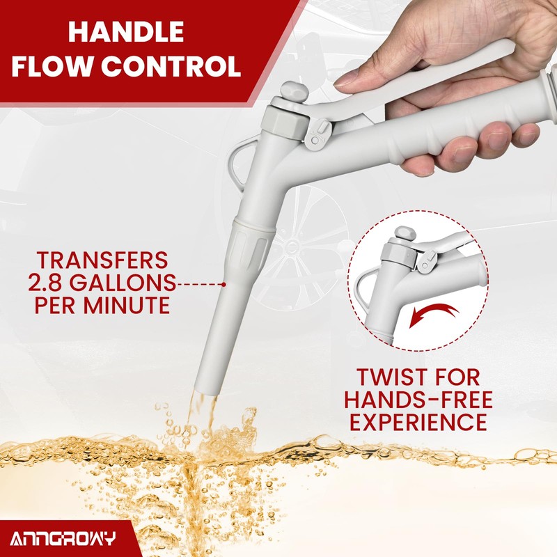 anngrowy Portable Transfer Pump Battery-Powered Stick Fuel Transfer Pump with