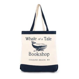 Jay Franco The Summer I Turned Pretty Whale of a Tale Cousins Beach Tote Bag - Canvas Shoulder Handbag Measures 16 x 14 inches Double Straps, Navy
