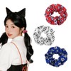 Soccer Ponytail Holders for Girls Women 3Pcs Bule Red White