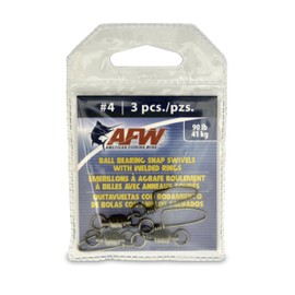 American Fishing Wire Black Ball Bearing Snap Swivels (3 Pieces), Size 4, 90 Pound Test
