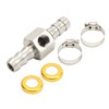 Fuel Line T Fitting Adapter 304 Stainless Steel Pressure Gauge