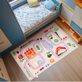 TranquilBeauty Baby Rug Play Mat - Non-Slip Plastic Bottom Baby Play Mats - Soft Floor Mats for Children - Polyester Fiber Rug Playmat Ideal for Children's Rooms, Kindergartens, and Playrooms