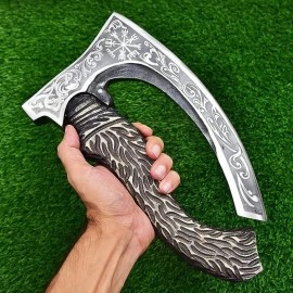 9211K Pizza Cutter, Pizza Axe Kitchen Tool Handmade Carbon Steel Axe With Sheath