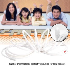 DEWIN Floor Temperature Sensor, Underfloor Heating Floor Probe Underfloor Heating Thermostat Accessory Floor Temperature Sensor Probe Cable 3 Meters