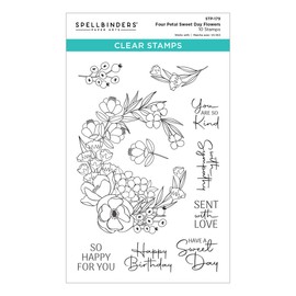 SPELLBINDERS PAPERCRAFTS, INC Clear Spellbinders Stamp Set-Four Petal Sweet Day Flowers
