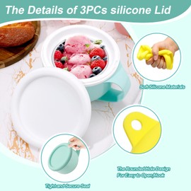 Silicone Lids for Dash My Mug Ice Cream Maker, Set of 2, Yellow (White)