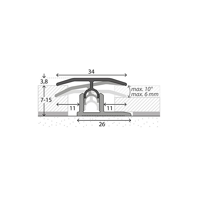 Prinz Profi-Tec Master Transition Profile No. 303 90 cm Black