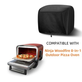 AMPtaan Woodfire Outdoor Pizza Oven Cover for Ninja Woodfire Outdoor Pizza Oven OO101 Series，Adjustable Drawstrings and Elastic Bands,Protect Your Oven from UV and Rain, Dust
