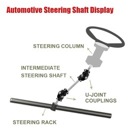 Steering Shaft U Joint 3/4" DD X 3/4" DD Double U-Joint Steering 35° Degree Automotive Replacement Universal Joints Black