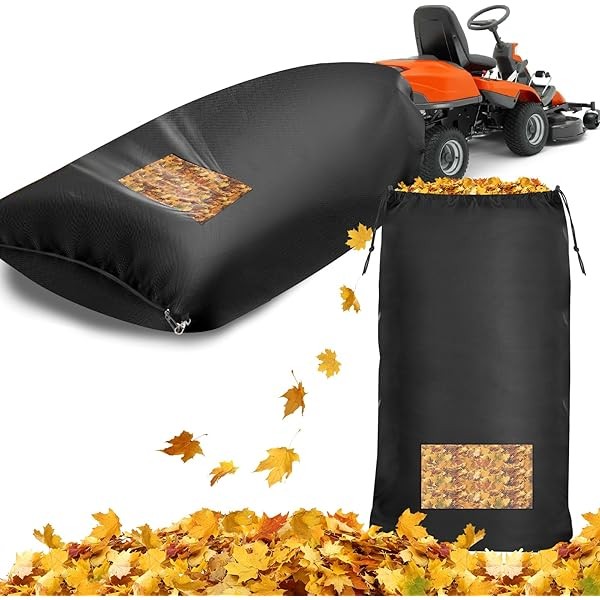 UQM Lawn Tractor Leaf Bag, 600D Thickened Wear-Resistant Leaf Bagger