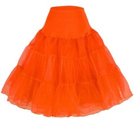 Malco Modes Vintage Rockabilly Tutu Petticoat for Full Tulle Skirt | LXL Orange Petticoat for Women