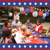 Baquler 18 Pcs Memorial Day Decorations Paper Lanterns Paisley Patriotic